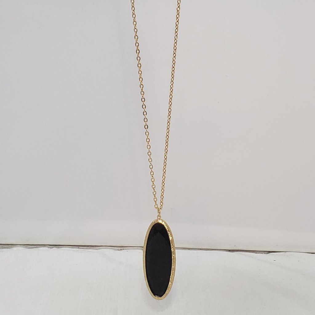 14th Union Gold Necklace With Black Stone Pendant From Nordstrom 12$